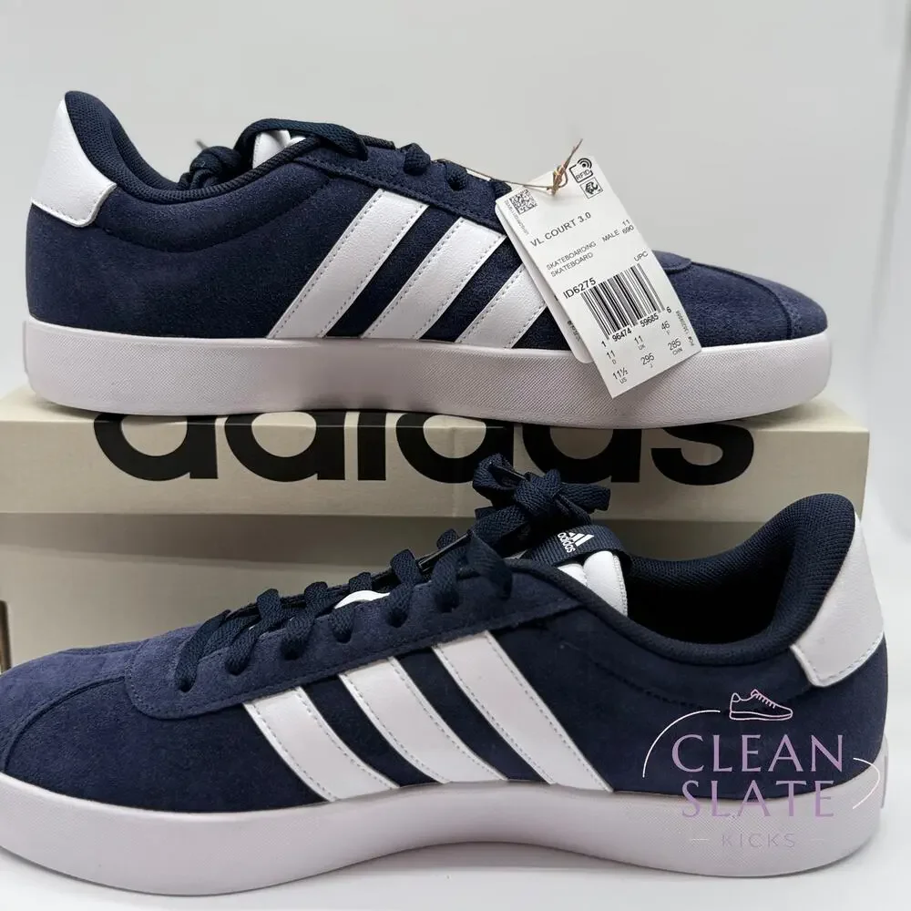 Adidas VL Court 3.0 Navy Blue/White Suede Men's 11.5 NIB